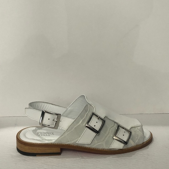 Fennix Italy sandal white leather calf/alligator - Picture 2 of 5